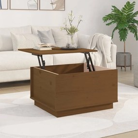Tavolino da salotto miele 60x50x35 cm in legno massello di pino