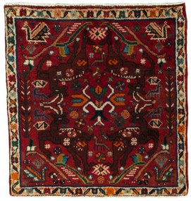 Shiraz Tappeto 60 x 60 Rosso (Iran) Annodato A Mano