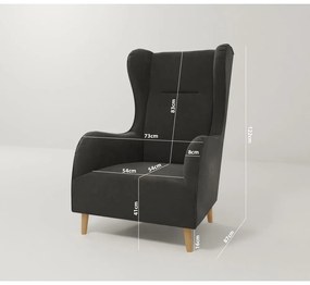 Poltrona in velluto grigio scuro Carole - Ropez