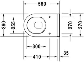 Vaso a pavimento scarico orizzontale 36x56 Bianco Starck 3 30124090 Duravit