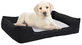 Lettino cani nero e bianco 85,5x70x23 cm in pile effetto lino