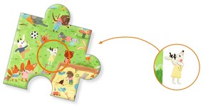 Puzzle di osservazione con poster - Parco giochi per animali - 35 pezzi
