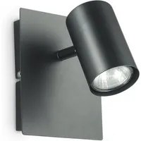 Applique Moderna Spot Metallo Nero 1 Luce Gu10