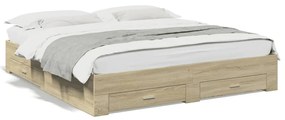 Giroletto Cassetti Rovere Sonoma 200x200 Cm Legno Multistrato /