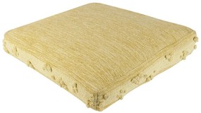 Cuscino da pavimento giallo in cotone 60 x 60 x 12 cm CLONE Beliani