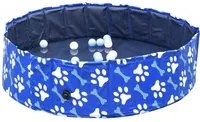 Piscina Rigida per Cani Taglia Media 65 Kg 120x30 cm in PVC e Truciolare Blu