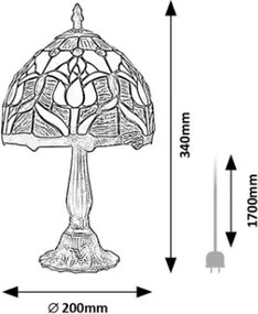 Brilagi - Lampada da tavolo in stile Tiffany LORAS 1xE14/40W/230V