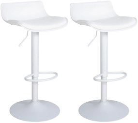 Set 2 Sgabelli Bar Aveiro İn Similpelle / Weiß