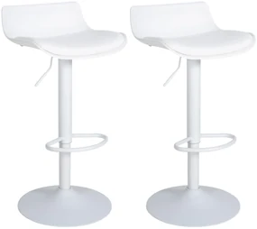 Set 2 Sgabelli Bar Aveiro İn Similpelle / Weiß