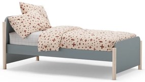 Letto da bambini verde polveroso in pino massiccio con rete inclusa 90x190 cm Enola – Marckeric