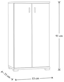 Mobile scarpiera in legno a due ante 53x33xH91 CILIEGIO