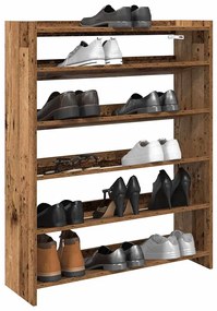 Scarpiera Legno Antico 80x25x100 Cm İn Legno Multistrato /