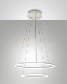 Giotto sospensione 2 luci bianca d.60+d.40cm a led 3000k - 52w - 53...