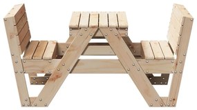 Tavolo da picnic per bambini 88x122x58cm legno massello di pino
