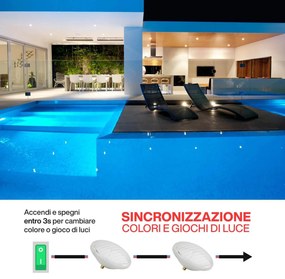 Lampada LED PAR56 35W 12V AC RGBW Multicolore Non Richiede Telecomando Colore RGB