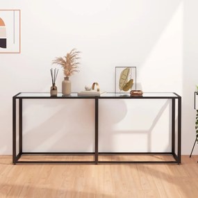 Tavolo Consolle Trasparente 180x35x75,5 Cm İn Vetro Temperato /