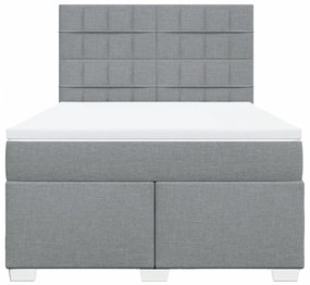 Giroletto a molle con materasso grigio chiaro 160x200cm tessuto