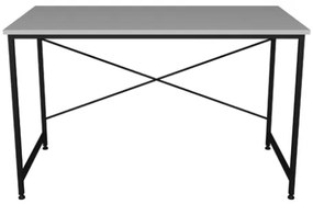 Scrivania Stile Industrial Ferro E Legno 120x60x73 Adam Bianca