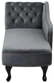 Chaise longue sinistra in velluto grigio NIMES Beliani