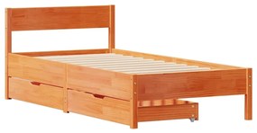 Letto senza materasso marrone cera 75x190 cm in legno di pino