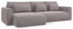 Divano angolare lavanda allungabile/con contenitore (con penisola a sinistra/con chaise lounge) con rivestimento in velluto Kapua – Makamii