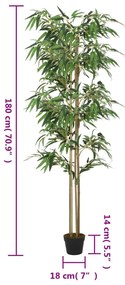 Albero Bambù Artificiale 1216 Foglie 180 cm Verde