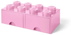 Scatola portaoggetti rosa chiaro con due cassetti - LEGO®