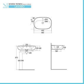 Lavabo ovale 65 cm d'appoggio bianco in ceramica Rak Illusion