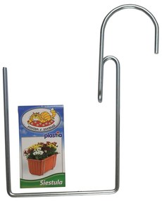 Gancio portavaso in metallo (altezza totale 28 cm) Siestula – Plastia