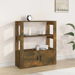 Credenza Rovere Fumo 80x30x90 Cm İn Legno Multistrato /