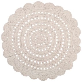 Tappeto bianco in cotone lavorato a mano, ø 120 cm Alma - Nattiot