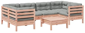 Set divani giardino 7 pz cuscini legno massello abete douglas