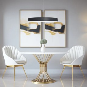 Lampadario LED a sospensione con filo DISC LED/38W/230V diametro 45 cm nero