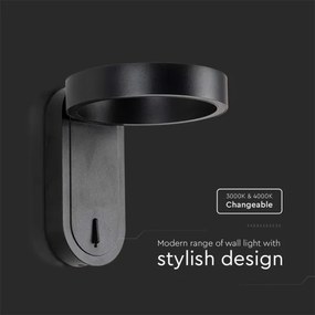 Lampada da parete LED 5W 230V 3000K/4000K nero