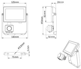 Philips - Proiettore LED da esterno con sensore PROJECTLINE LED/20W/230V IP65 3000K