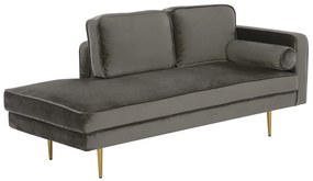 Chaise longue velluto tortora destra MIRAMAS Beliani