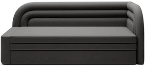 Divano grigio tortora allungabile/con contenitore con penisola a destra con rivestimento in velluto 223 cm Fabillo – ELTAP