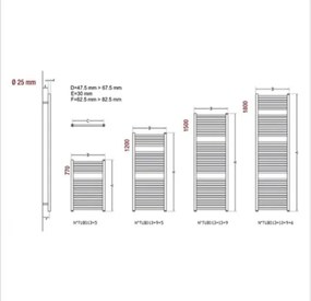 Termoarredo Scaldasalviette cromato Ercos linea Monica ASMCCF9300
