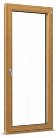 Porte finestre, legno-alluminio, IDEALU Classicline 78, pino, chiaro 325, Bianco RAL 9016, 76 x 176 cm o su misura, 1 anta, configura individualmente