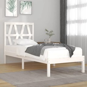 Giroletto Bianco İn Legno Massello Di Pino 90x190 Cm Single /
