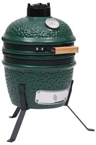 Barbecue Affumicatore 2 İn 1 Kamado İn Ceramica 56 Cm Verde /