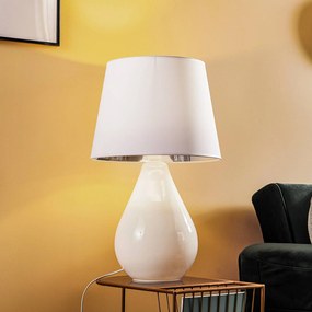 TK Lighting Lampada da tavolo Lacrima, bianco/argento