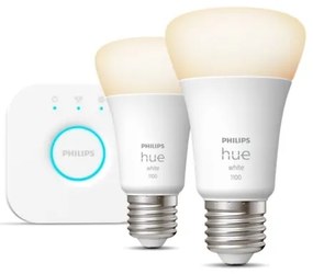 Set base Philips Hue WHITE 2xE27/9,5W 2700K + dispositivo di interconnessione