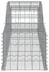 Cesti Gabbioni ad Arco 17 pz 300x50x40/60 cm Ferro Zincato