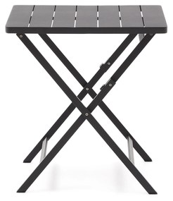 Kave Home - Tavolo da esterno pieghevole Torreta in alluminio con finitura grigio scuro 70 x 70 cm