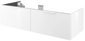 Mobile da bagno sotto lavabo Neo bianco laccato lucido L 120 x H 32 x P 48 cm 2 cassetti, lavabo non incluso