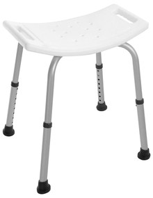 Sgabello Doccia Con Buchi Di Drenaggio e Gommini Antiscivolo Feridras "Comfort" Bianco