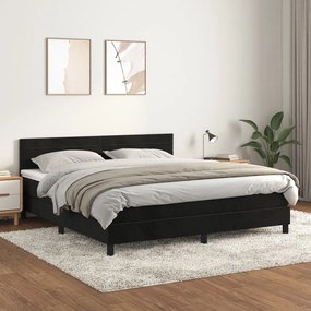 Giroletto A Molle Con Materasso Nero 160x200 Cm İn Velluto /