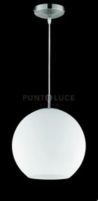 Moon sospensione sfera vetro bianca d.30cm 1 luce attacco e27