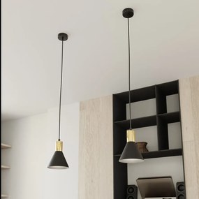 Lampada a sospensione in acciaio ROSA 1 nero/bianco e oro E14